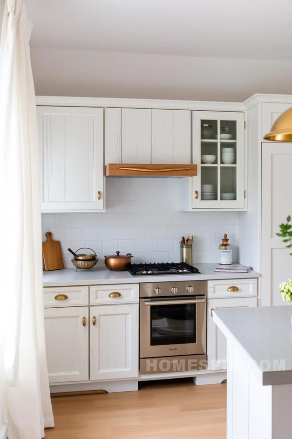 Linen Drapery in a Sophisticated Kitchen