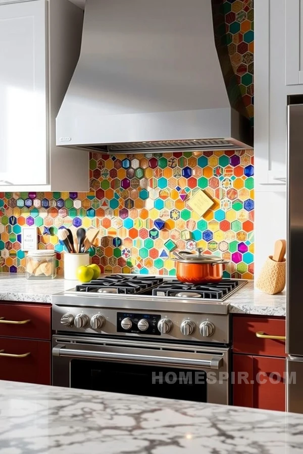 Lively Hues in Chic Kitchen Tile Backsplash