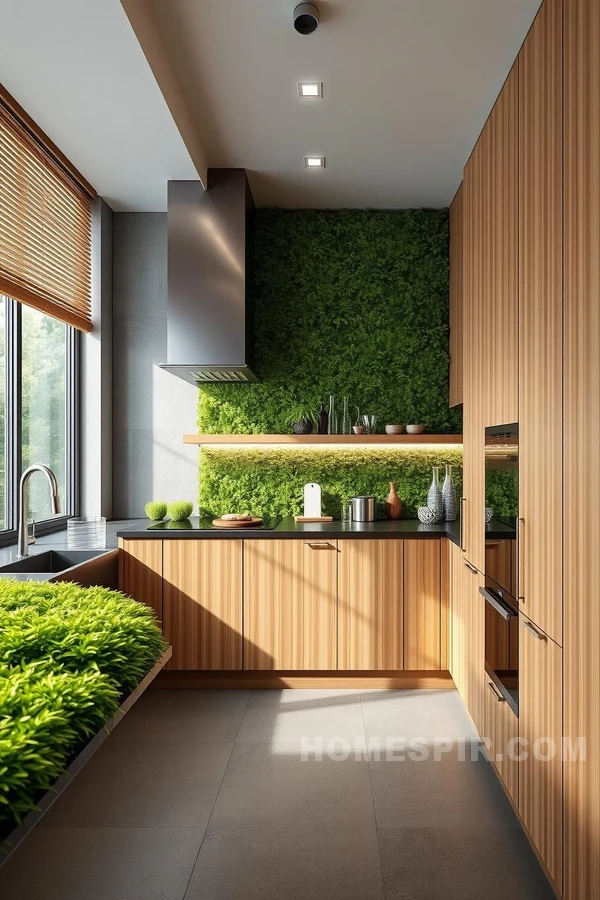 Living Green Walls in a Futuristic Kitchen