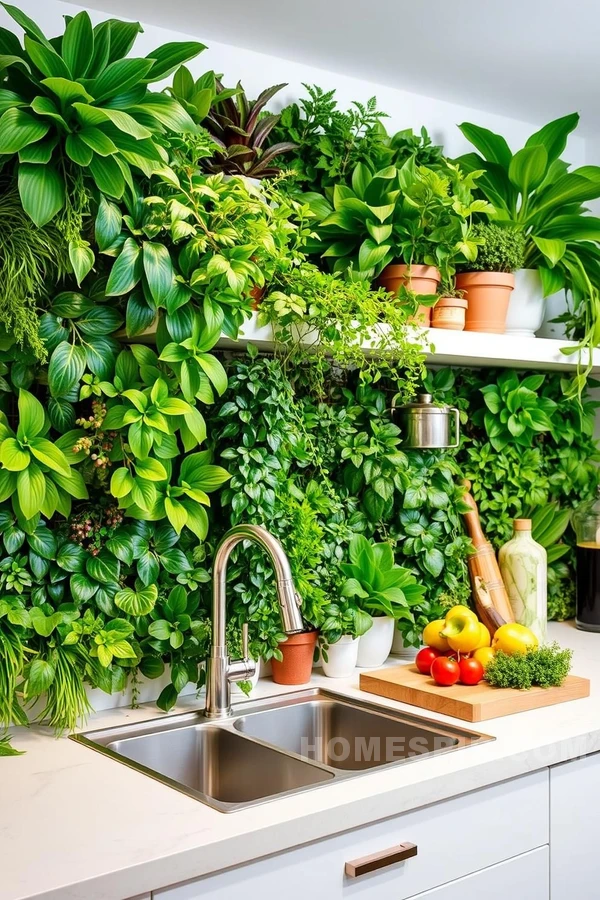 Living Wall Botanical Kitchen Backsplash