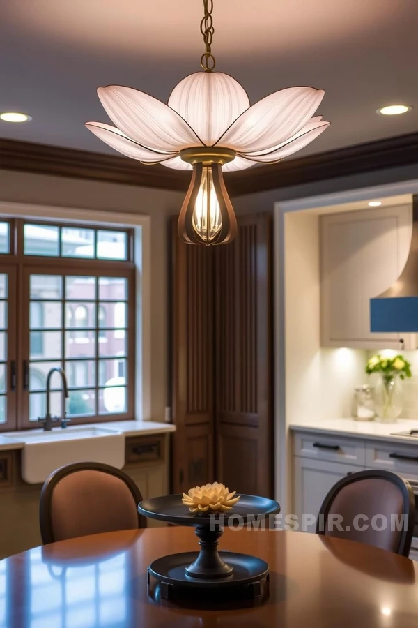 Lotus Blossom Chandelier for Elegant Kitchens