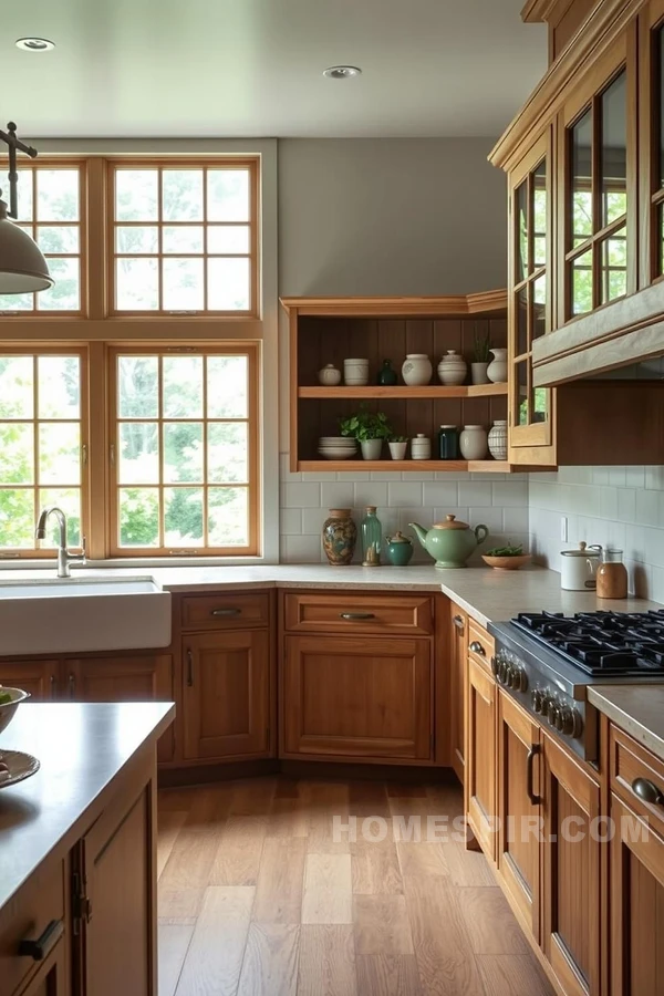 Lush Garden Views in Traditional Kitchen