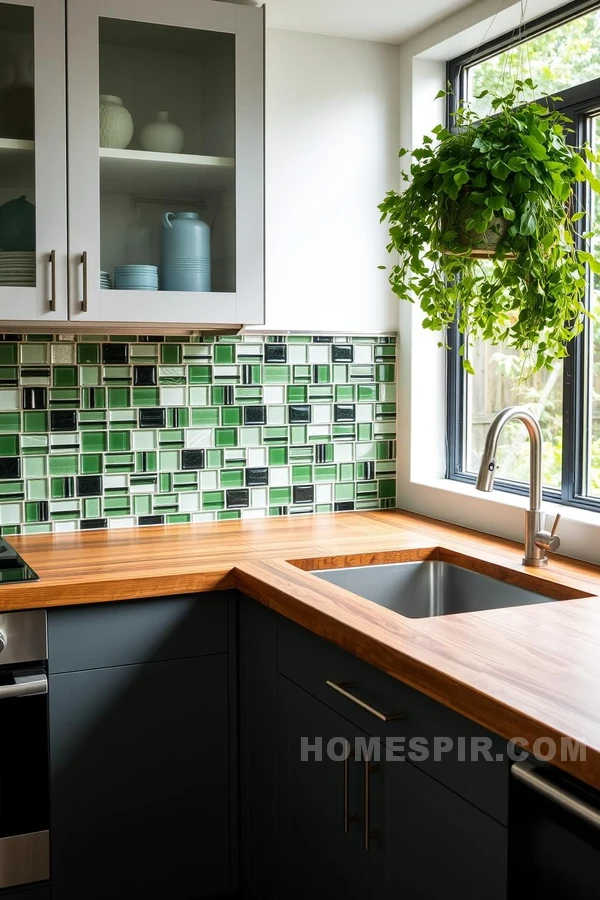 Lush Kitchen Decor with Recycled Elements