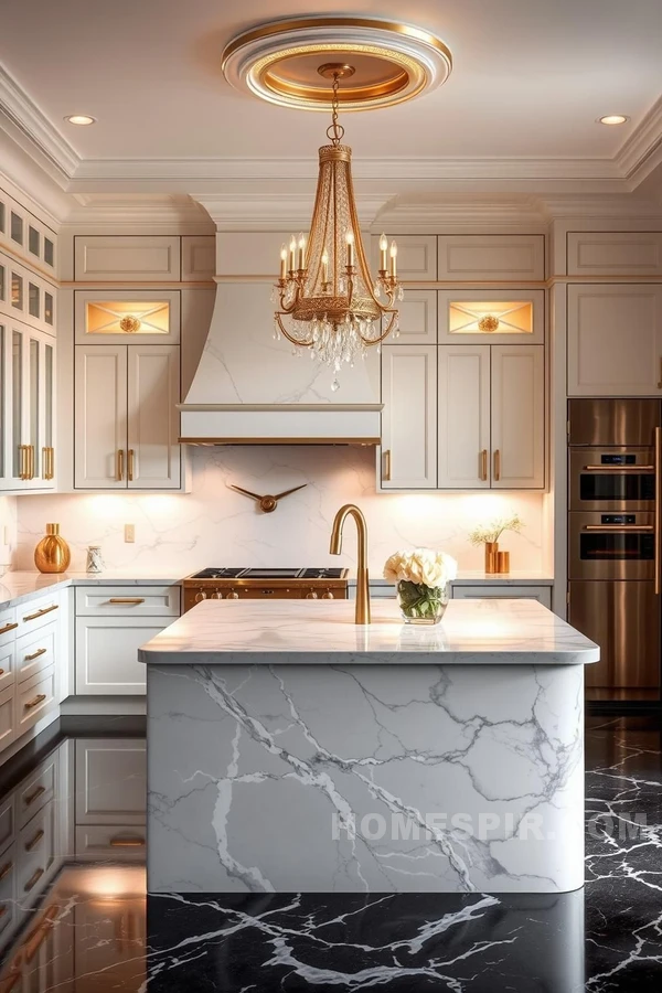 Luxurious Glam Kitchen with Metallic Finishes