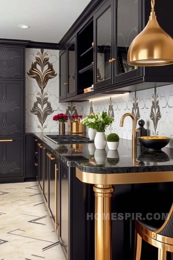 Luxurious Kitchen with Bold Symmetrical Patterns