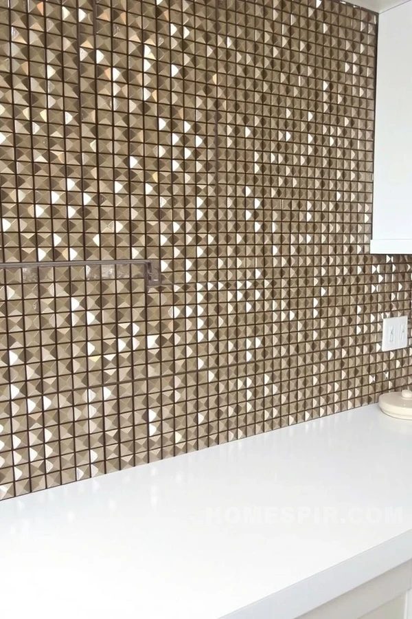 Luxurious Triangular Mosaic Kitchen Splash