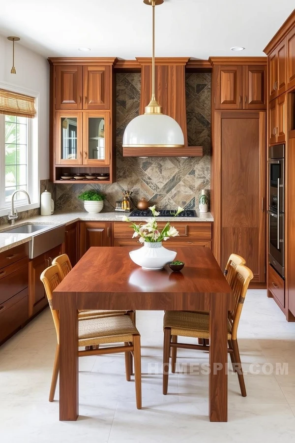 Mahogany and Teak Tropical Kitchen