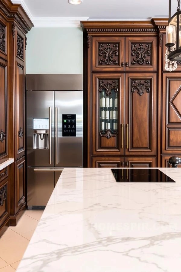 Marble Countertop with Integrated Cooktop