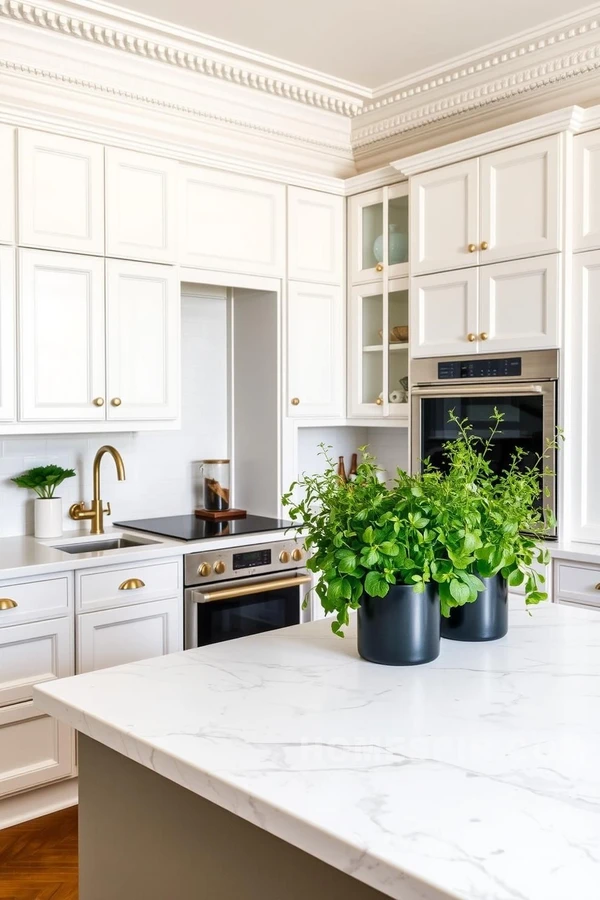 Marble Island in Elegant Paris Kitchen