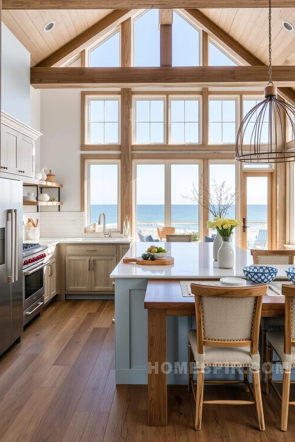 Maritime Themed Modern Kitchen with Classic Touch