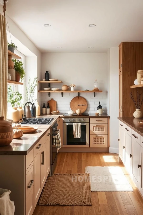 Matte and Glossy Finishes in Cozy Kitchen