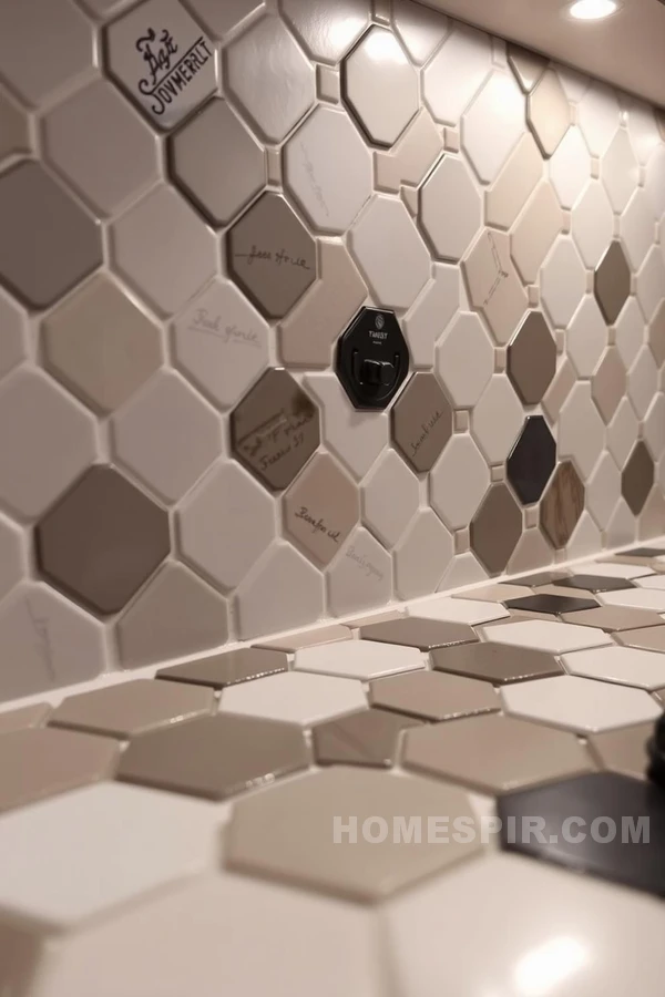 Matte and Glossy Hexagonal Tile Design