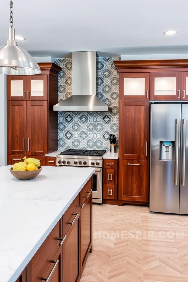 Matte Finish Appliances in Stylish Craftsman Kitchen