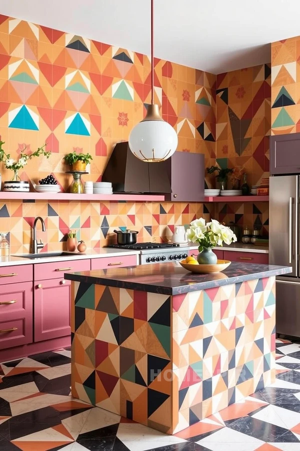 Maximalist Bold Geometric Wallpaper