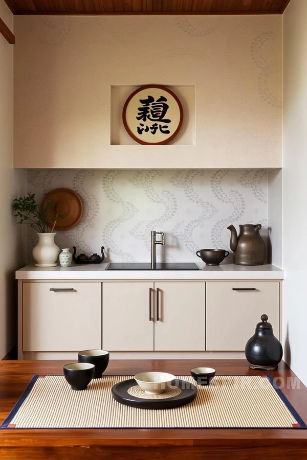 Meditative Zen Kitchen with Tea Corner