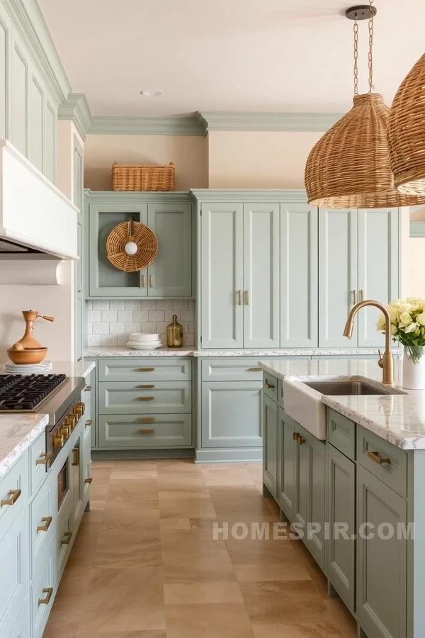 Mediterranean Coastal Chic Kitchen with Nautical Decor