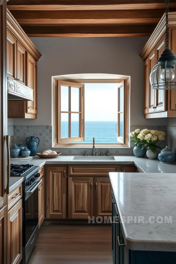 Mediterranean Kitchen with Seashell Accents