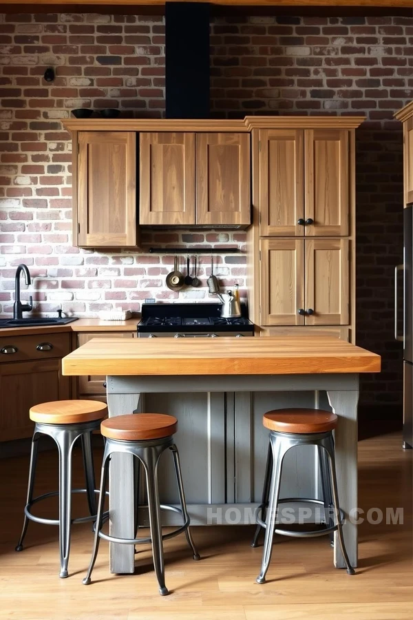 Metal Fittings Accentuate Rustic Kitchen Cabinetry