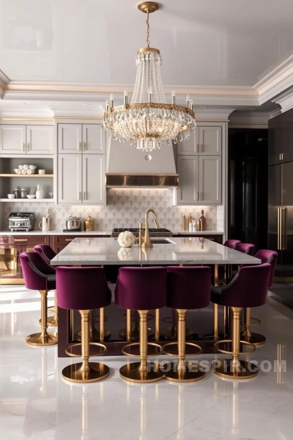 Metallic and Jewel Tone Glam Kitchen Design