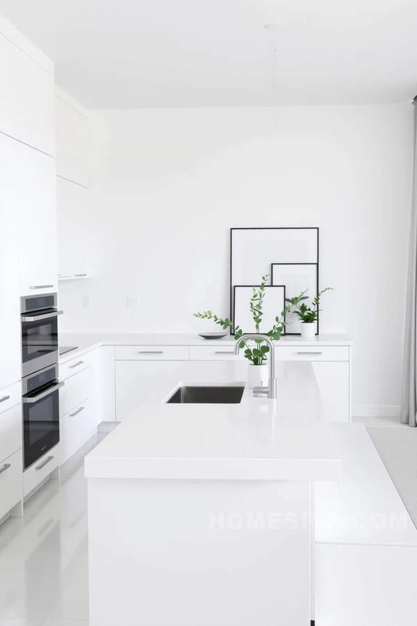 Minimalist Art Accents in Elegant Kitchen