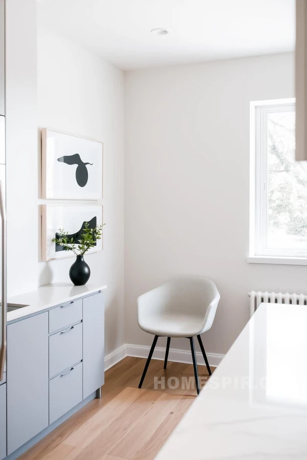 Minimalist Art Display in Modern Kitchen Corner