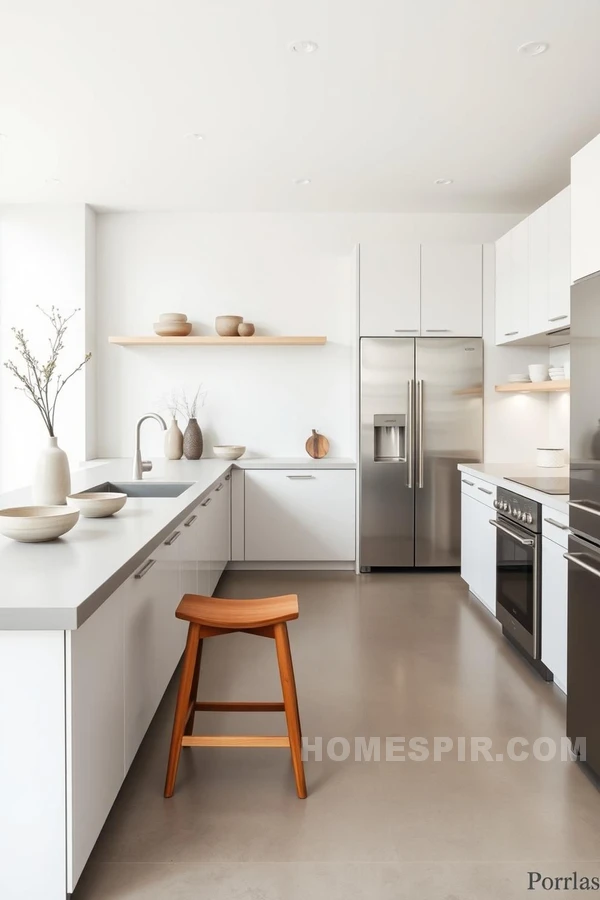 Minimalist Artisan Kitchen with Concrete Surfaces