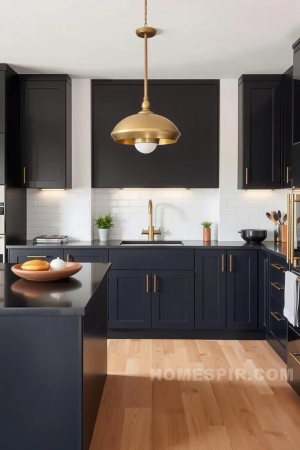 Minimalist Chic Kitchen with Brass Touches