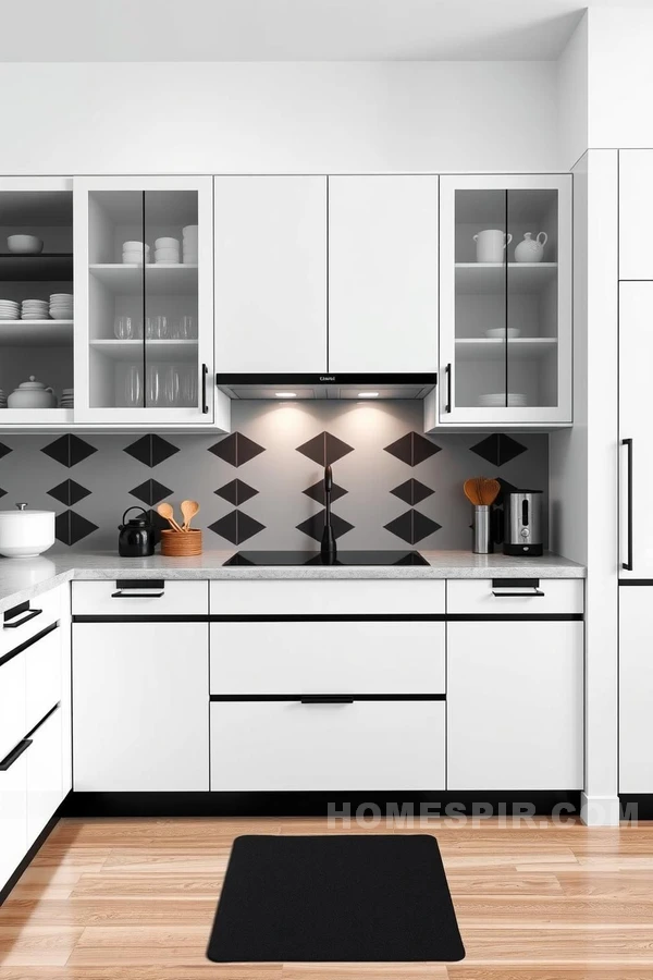 Minimalist Geometric Pattern Cabinets