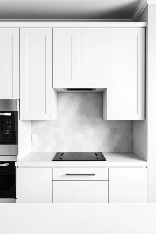 Minimalist Hexagonal Pattern Backsplash