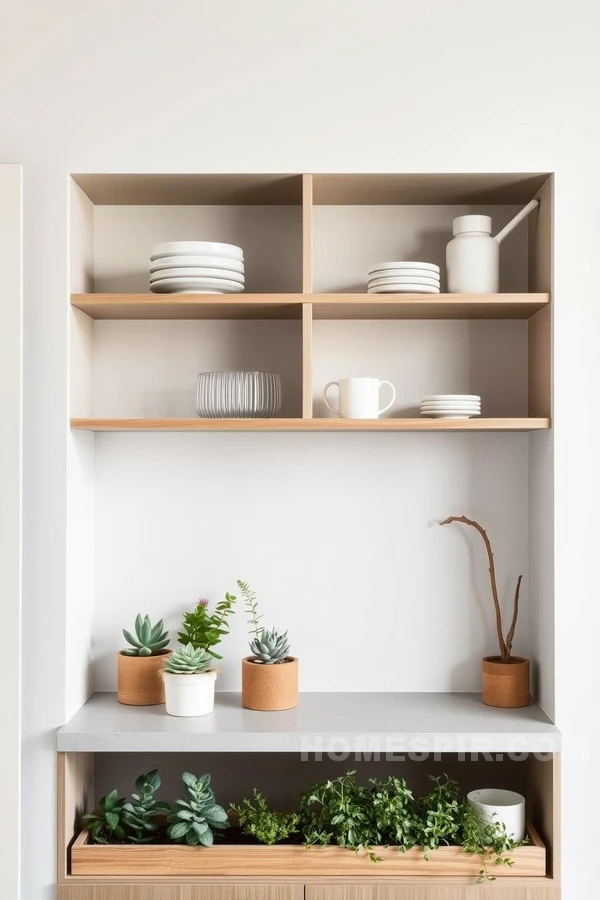 Minimalist Kitchen with Built-In Herb Garden