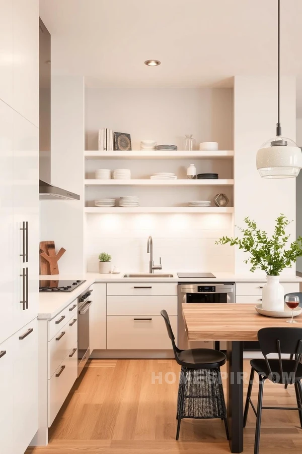 Minimalist Kitchen with Creamy Ecru Touches