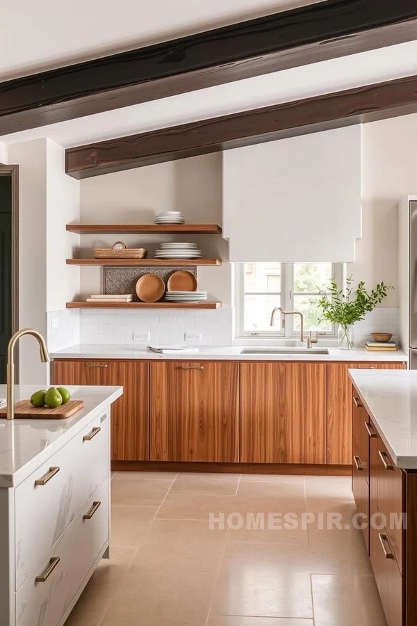 Minimalist Mediterranean Kitchen with Marble Chic