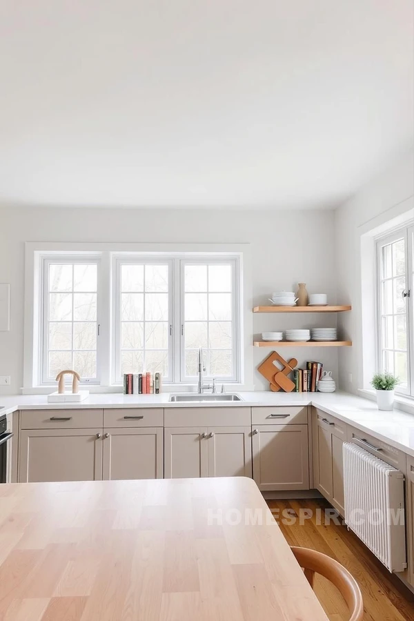 Minimalist Scandinavian Kitchen with Large Windows