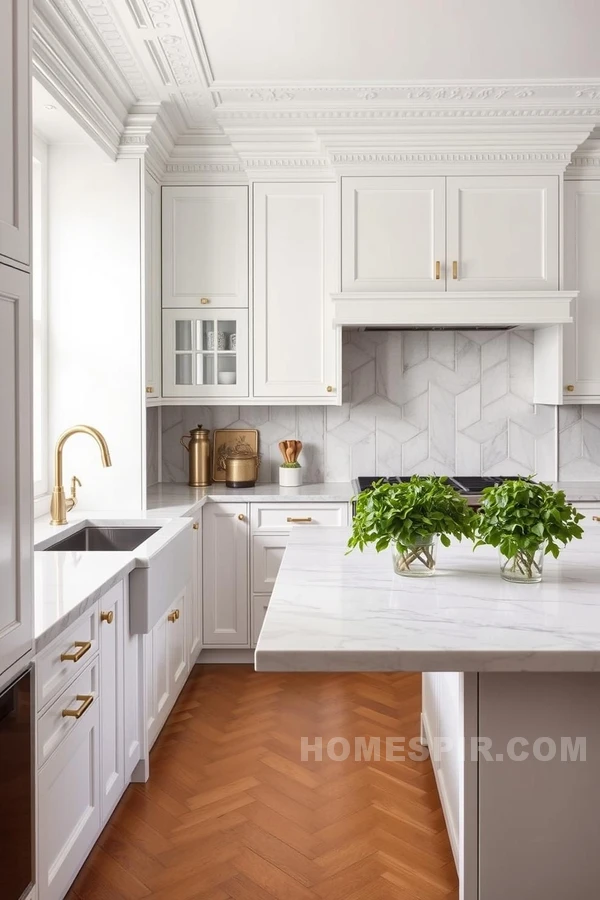 Minimalist White Parisian Kitchen Design