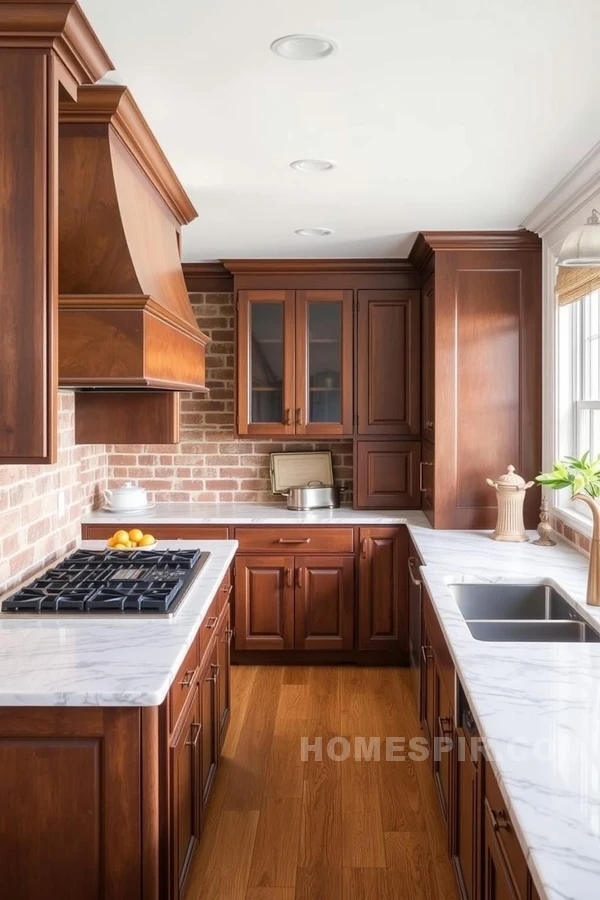 Mix of Materials in Innovative Colonial Kitchen