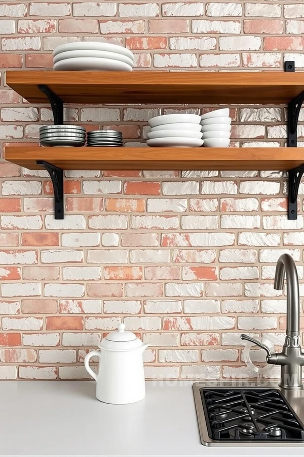 Mixed Material Backsplashes with Cast Iron Supports