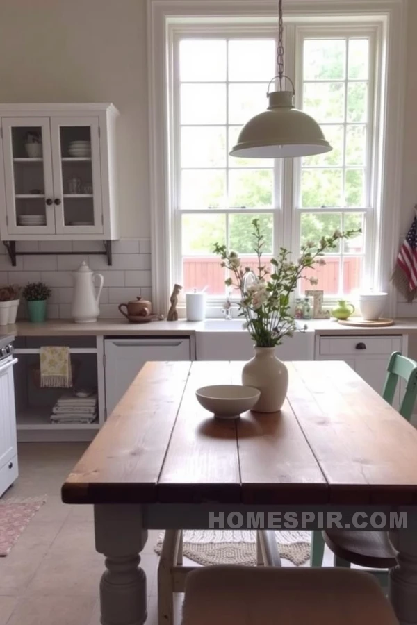 Mixing Textures in Spacious Cottage Kitchen