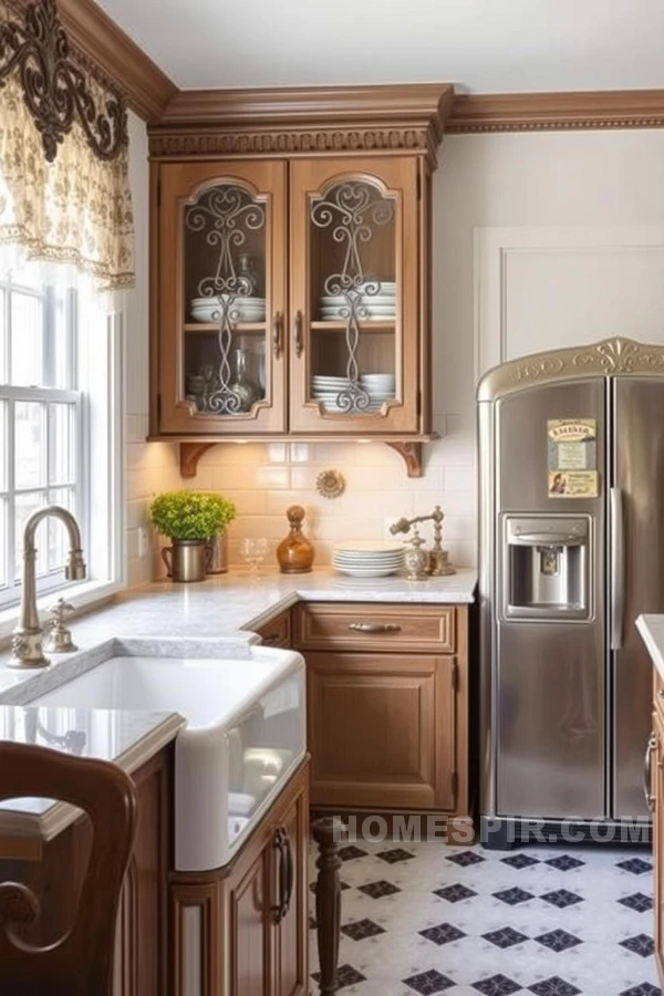 Modern Appliances in Victorian Style Kitchen