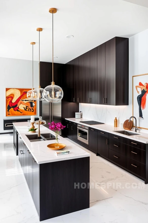 Modern Art and Bold Colors in Kitchen Design