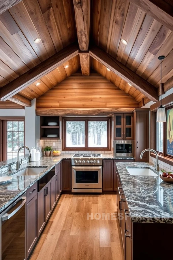 Modern Art in a Cozy Mountain Kitchen