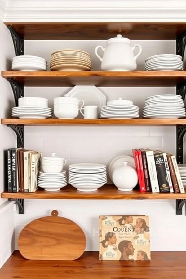 Modern Dishware on Geometric Shelves