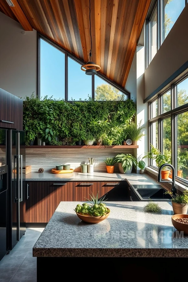 Modern Kitchen with Living Plant Elements