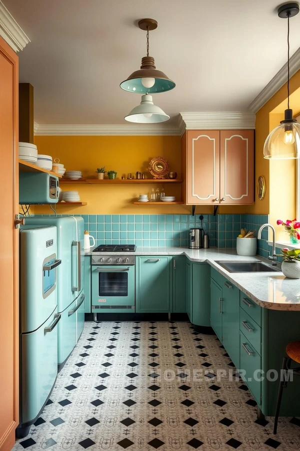 Modern Kitchen with Retro Paris Flair