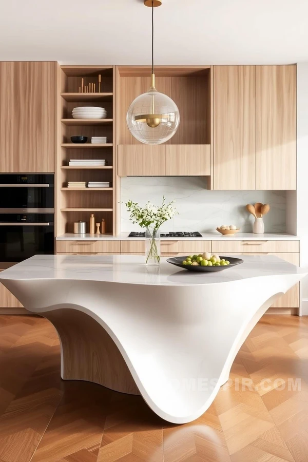 Modern Kitchen with Sculptural Design Elements