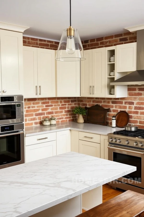 Modern Meets Traditional with Cream Cabinets