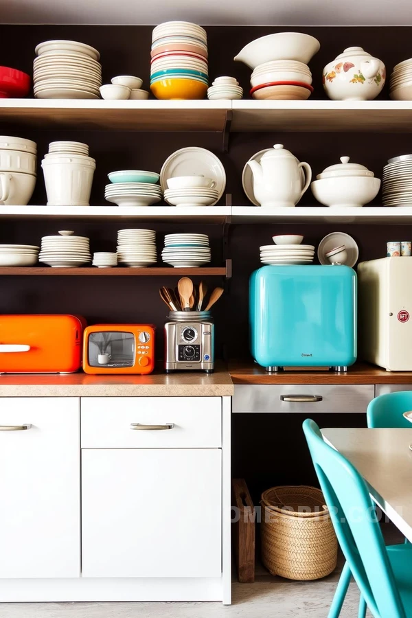 Modern Retro Kitchen with Open Shelving