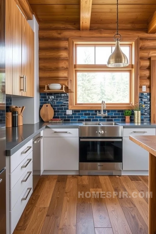 Modern Traditional Blend in Cabin Kitchen