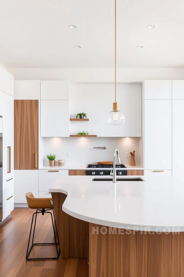 Modern Tropical Kitchen with Waterfall Island