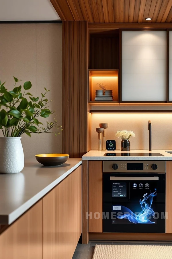 Modern Zen Kitchen Smart Technology Integration