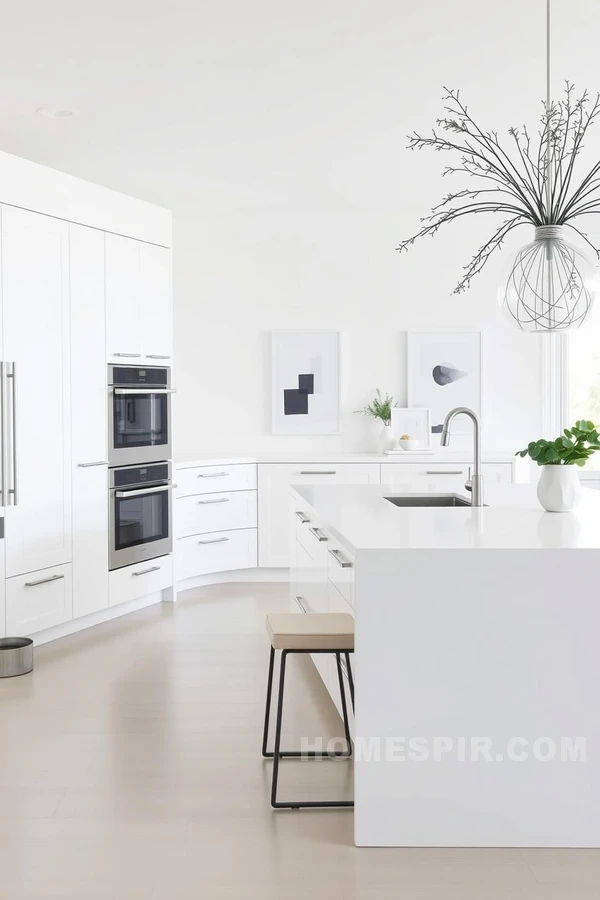 Monochromatic Elegance in Scandinavian Kitchen